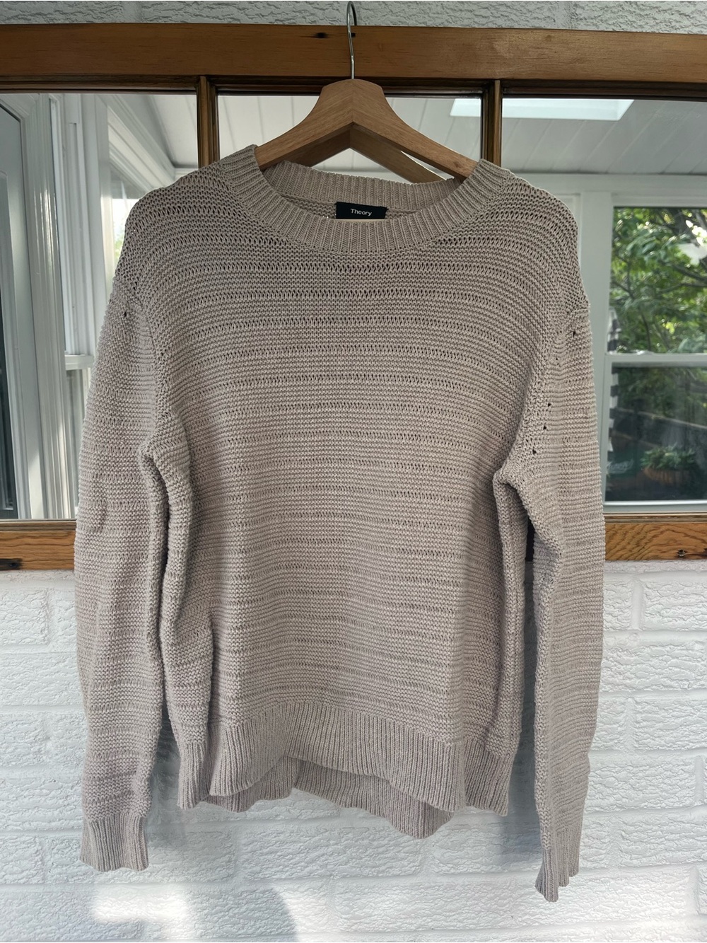 Theory Women's Crewneck Sweater in Taupe